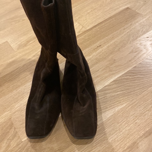 Prada suede boot with rubber sole back zipper - Picture 4 of 5